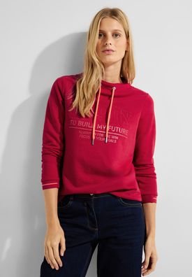 Cecil Langarmshirt mit Wording in Casual Red
