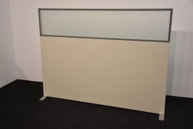 Lärmschutzwand, Stellwand, Raumtrenner, weiß mit Glaselement, Breite 180 cm gebraucht