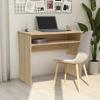vidaXL Schreibtisch Sonoma-Eiche 90x50x74 cm Holzwerkstoff