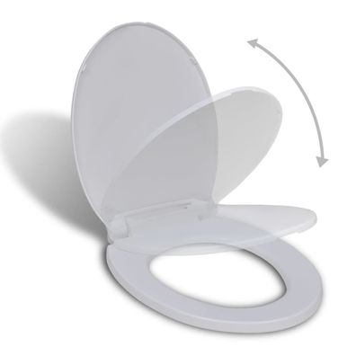 vidaXL Toilettensitz mit Absenkautomatik Weiß Oval