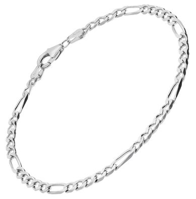 trendor Schmuck Figaro-Armband für Damen 925 Silber Breite 3,4 mm 15728