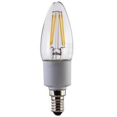Xavax LED-Lampe Filament Kerze E14 4,5W 40W Klar Birne Leuchtmittel Glühbirne