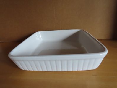 Auflaufform Mikrowellengeschirr Keramik weiß ca.24,5x24,5cm/ Mason Case