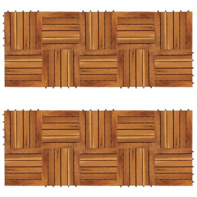 vidaXL Terrassenfliesen 20er Set Vertikales Muster 30 x 30 cm Akazie