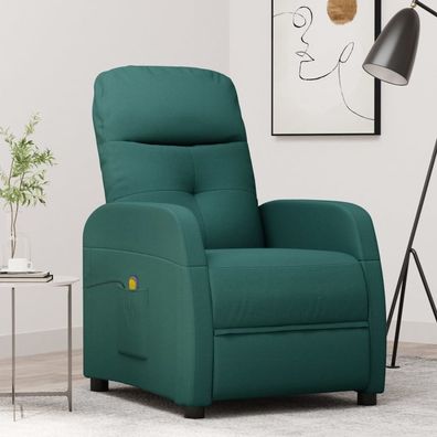 vidaXL Massagesessel Dunkelgrün Stoff
