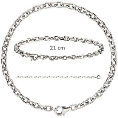 Ankerarmband 3,9mm aus 925 Sterling Silber diamantiert 21 cm Gewicht 8,4 g