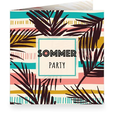 Frische Sommer Einladungskarte für Grill, Strand oder Garten Party mit Innendruck mit
