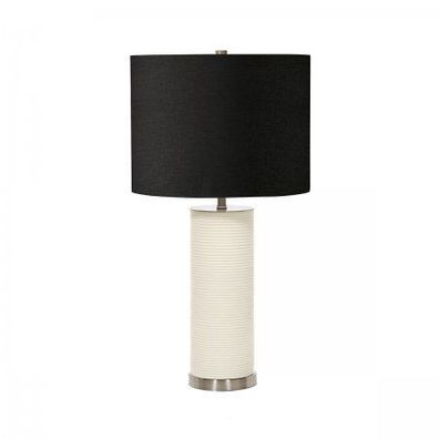 Elstead Ripple Tischlampe 1-flammig weiß Lampenschirm schwarz E27