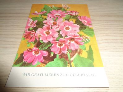 6448/ Ansichtskarte DDR , Geburtstag Glückwunschkarte -Blumen