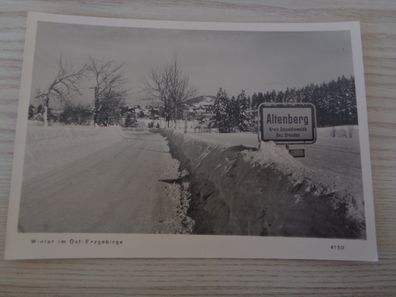 6475/ Ansichtskarte Postkarte -Altenberg Winterlandschaft Ortseingang
