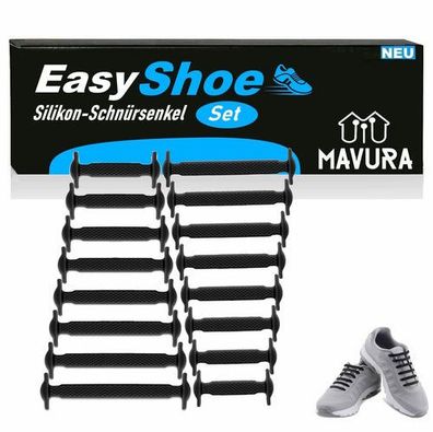 EasyShoe Silikon Schnürsenkel elastisch ohne binden Schnellverschluss Set Gummi
