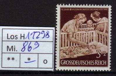 Los H11298: Deutsches Reich Mi. 869 *