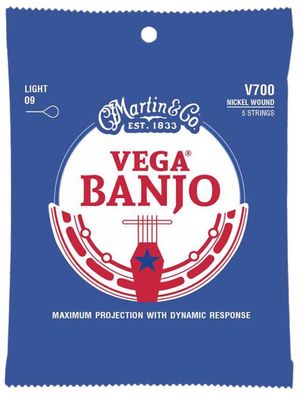 Martin V700 Vega Banjo - Saiten für 5-string Banjo (009-020) - light