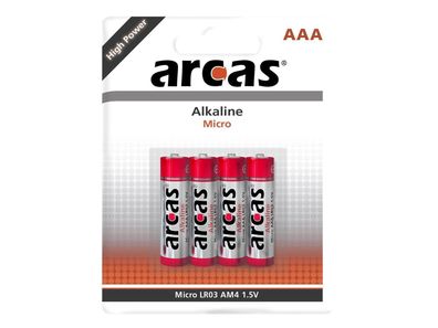 Micro-Batterie Alkaline 1,5V, Typ AAA/ LR03, 4er-Pack