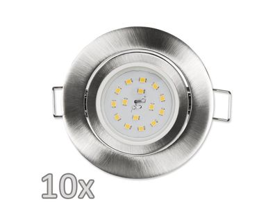 Einbauleuchten-Set McShine, 10xRahmen, 10xLED-Modul, 5W, 400lm, Edelstahl