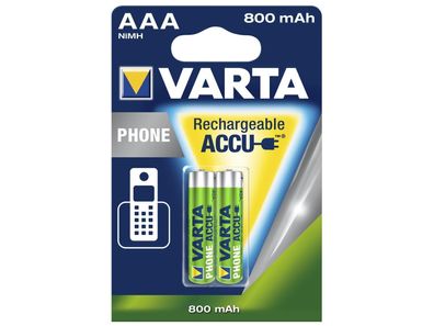 Micro-Akku VARTA ''Phone Power'', Ni-MH, 800mA, Typ AAA, 2er-Blister