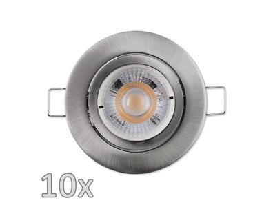 Einbauleuchten-Set McShine, 10xRahmen, 10xLED-Modul, 5W, 400lm, Aluminium