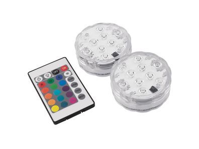 LED-RGB-Unterwasserleuchte McShine, IP68 - wasserdicht, Fernbedienung, 2er-Set