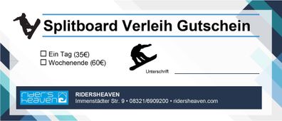 Splitboard Verleih Gutschein
