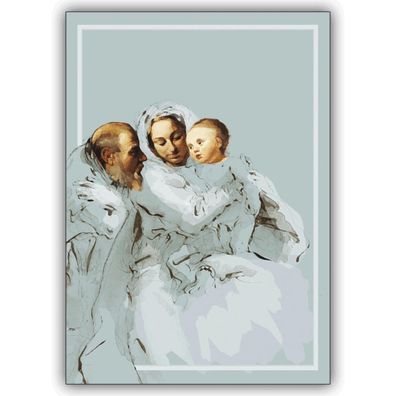 christliche Weihnachtskarte, Grußkarte zu Weihnachten mit der heiligen Familie - 1 0