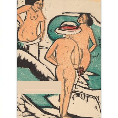 DIN A3 Malblock Kunst Motiv Ernst Ludwig Kirchner: Frauen, die zwischen weißen Steine