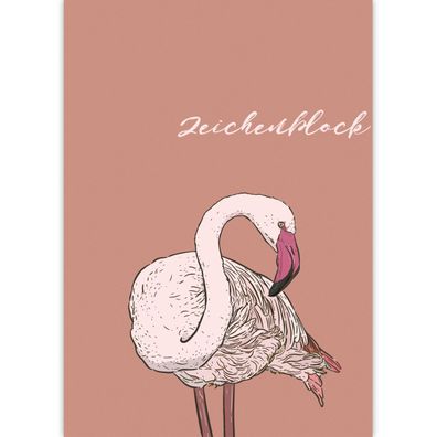 Edler DIN A3 Malblock mit feinem Flamingo - Bh 12050
