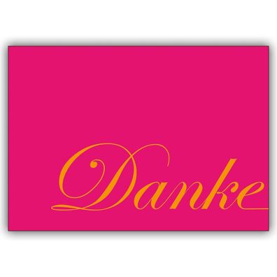 5er Set Dankeskarten mit Typografie in pink - 0 1 74