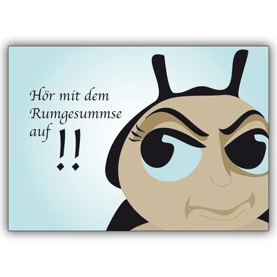 5er Set Comic Klappkarten mit Käfer Cool: Schluß mit dem Rumgesummse - 0 1 69