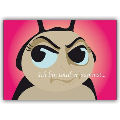 5x Comic Käfer Cool Karten für Verliebte und Liebende ? liebevolles Klappkarten Set -