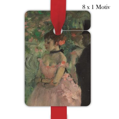 8 Degas Geschenkanhänger Ballett Tags, Format 6,9 x 10cm mit rosa Tänzerin - A11400