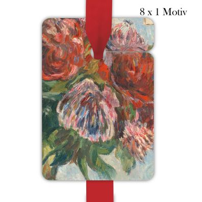 8 Gauguin Blumen Geschenkanhänger Tags mit Pfingstrosen Detail - A11396