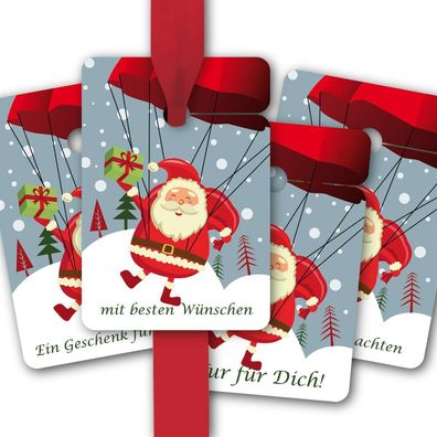 8 Geschenkanhänger mit fliegendem Weihnachtsmann: Nur für Dich - 1 A3257