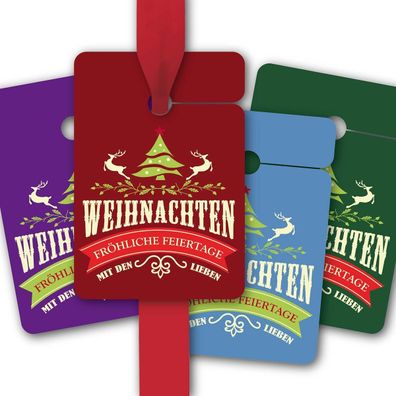 8 Geschenkanhänger mit typografischen Weihnachts Wünschen - 1 A3279