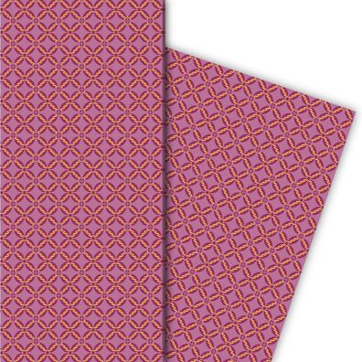 20er Jahre Muster Geschenkpapier Set im Vintage Design, rosa, Format - G8639, 32 x 48
