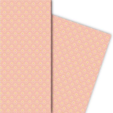Blüten Geschenkpapier für liebevolle Geschenke mit Margheriten, rosa - G11482, 32 x 4