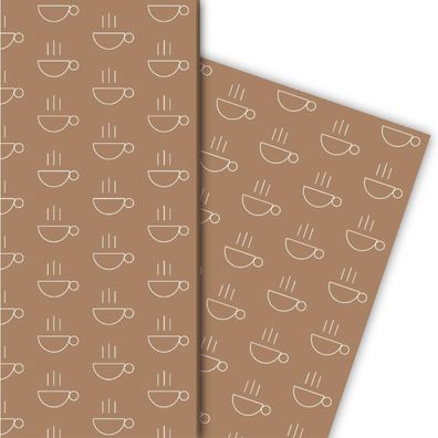 Designer Geschenkpapier für tolle Geschenke mit Kaffee Tasse - G5186, 32 x 48cm