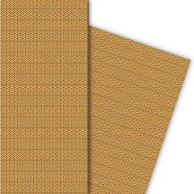 Edles Geschenkpapier in Tweed optik in orange - G6257, 32 x 48cm