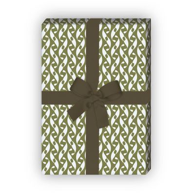 Edles Geschenkpapier mit klassisch grafischem Muster in grün - G6311, 32 x 48cm