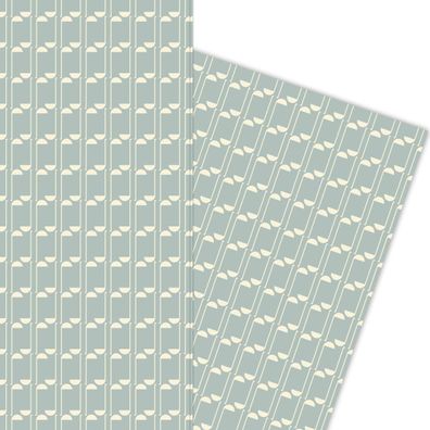 Edles Suppenkellen Geschenkpapier z.B. für selbst gemachtes, hellblau grau - G5847, 3