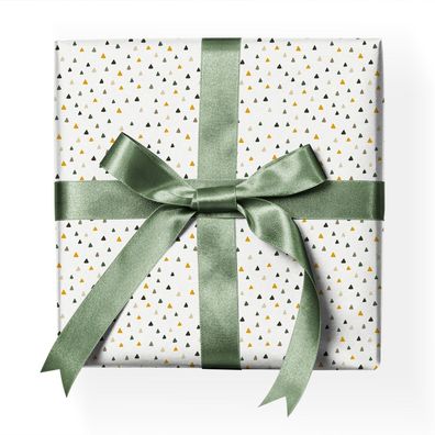 Lustiges grafisches Geschenkpapier mit kleinem Dreieck Streu-Muster, weiß - G22172