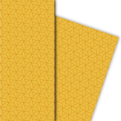 Modernes Sternen Geschenkpapier mit Mosaik auch als Weihnachtspapier, beige - G8317,