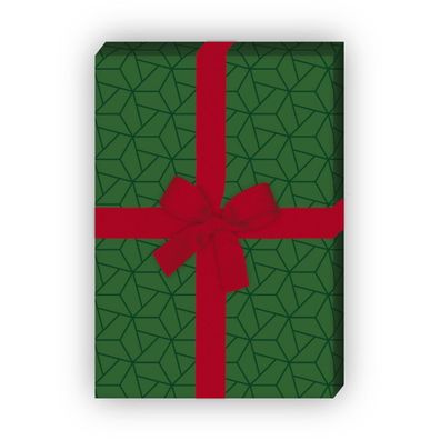 Modernes Sternen Geschenkpapier mit Mosaik auch als Weihnachtspapier, grün - G8316