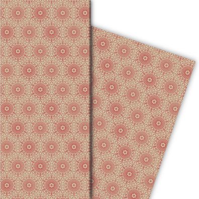 Ornamentales Geschenkpapier für liebevolle Geschenke mit Arabesken, rosa - G8260