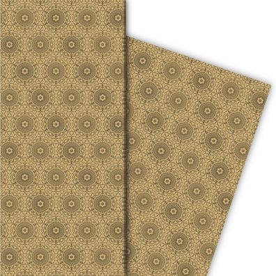 Ornamentales Geschenkpapier für tolle Geschenke mit Arabesken, beige - G8262, 32 x 48