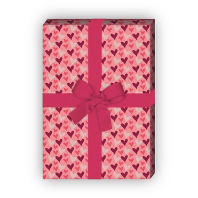 Romantisches Herz Geschenkpapier, Dekorpapier mit vielen Liebes Herzchen - G8791
