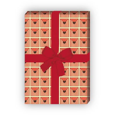 Rotes romantisches Geschenkpapier mit Herzen für Verliebte, Motiv1 - G11653, 32 x 48