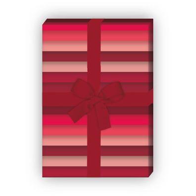 Schickes Geschenkpapier mit Designer Streifen in rot - G6260, 32 x 48cm