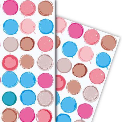 Schickes Punkte Geschenkpapier für liebevolle Geschenke Farbflecken, rosa - G9915