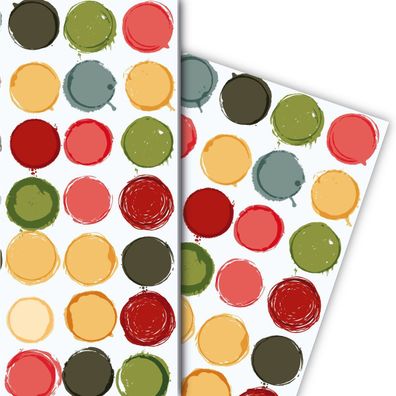 Schickes Punkte Geschenkpapier für liebevolle Geschenke Farbflecken, rot - G9913