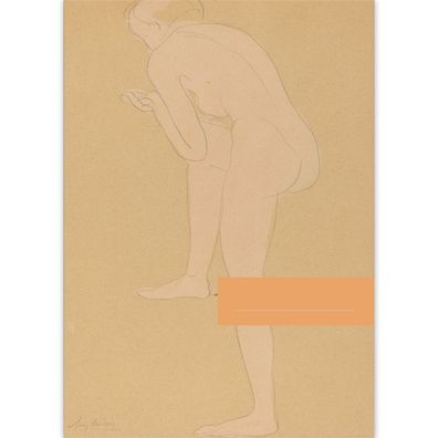 Schöner DIN A3 Malblock Kunst Motiv Auguste Rodin: nach vorne gebeugte Figur - Bh 114